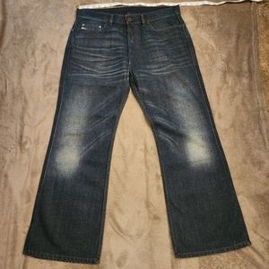 Vintage 2003 Diesel Ravix Wide Leg Denim Jeans Low Rise Made in Italy 34W LN